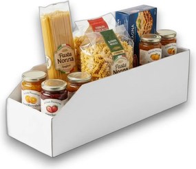 Prosperplast Úložný box, plastový 15x50x16cm - do špajzy aj do skrine KARTONPLAST - BIELY