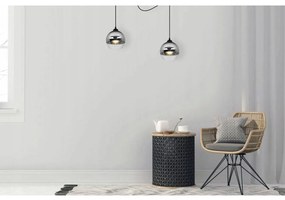Závesné svietidlo Bergen Spider, 2x chrómové/transparentné sklenené tienidlo (fi 15cm)
