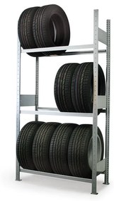 META Regál na pneumatiky, 2500 x 1300 x 400 mm, prístavný