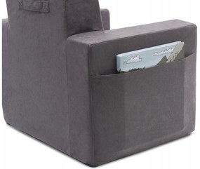 Vulpi Jednofarebné sivé detské kresielko, fotel Classic