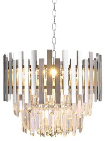 Luster Aspen, 1x krištáľové/chrómové kovové tienidlo, (fi 45cm), ch