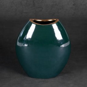 VÁZA AMORA2 14X7X16 CM ZELENÁ