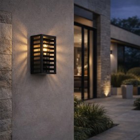 Moderné vonkajšie nástenné svietidlo čierne 26 cm IP44 - Reims