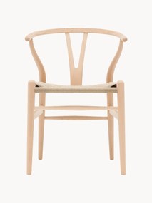 Drevená stolička's ručne tkanou sedacou plochou CH24 Wishbone Chair