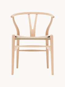 Drevená stolička's ručne tkanou sedacou plochou CH24 Wishbone Chair