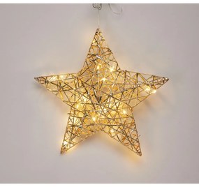 Vianočná svietiaca hviezda Champagne, 30 x 30 cm,20 mikro LED diód, napájaná batériami