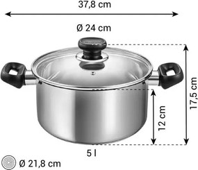 Antikoro hrniec s pokrievkou na indukciu 5 l Brava – Tescoma