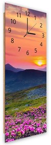 Gario Hodiny na stenu Horská lúka pri západe slnka Rozmery: 30 x 90 cm