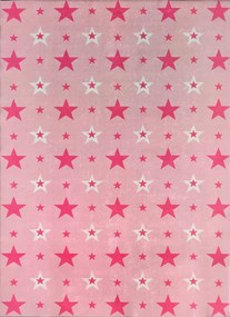 BE Koberec Porte 8461 PINK – ružový obdĺžnikový hviezdičky Rozmer: 60x100 cm