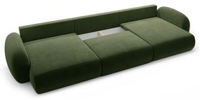 Zelená zamatová rozkladacia/s úložným priestorom rohová pohovka (do tvaru "U") Tonale – Cosmopolitan Design