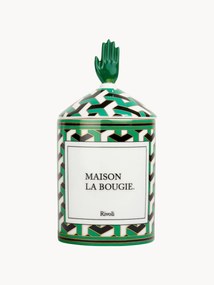 Ručne vyrobená vonná sviečka Rivioli (Gurjum, pelargónia a šafran)