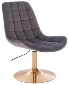 LuxuryForm DESIGN Stolička PARIS VELUR na zlatom tanieri - sivá