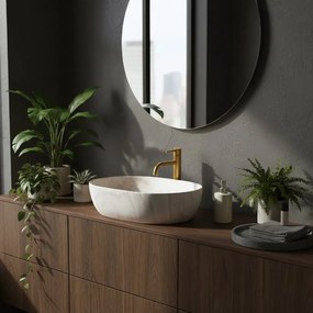 Rea Amelia Callisto, umývadlo na dosku 480x345x135 mm, imitácia kameňa, REA-U0637