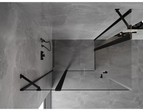 Mexen, Mexen Mist Duo výklopný sprchový kút 105 x 85 cm, priehľadný, čierny - 8A4-105-085-70-00