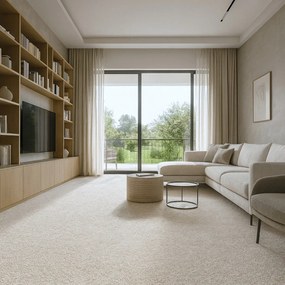 AladinWorld Expres, Metrážny koberec Velur Ultra biely, na mieru, šíře 4m, biela, filc, detská izba