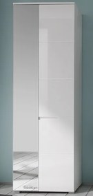 Skriňa so zrkadlom Spice, lesklá biela