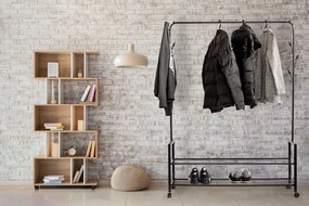 ModernHome Stojan/vešiak na oblečenie s 2 policami - na kolieskach