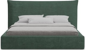 Zelená čalúnená dvojlôžková posteľ s úložným priestorom s roštom 180x200 cm Esala – Makamii
