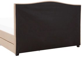 Čalúnená posteľ s úložným priestorom 180 x 200 cm béžová MONTPELLIER Beliani