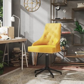Otočná kancelárska stolička žltá zamatová