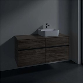 VILLEROY &amp; BOCH Collaro závesná skrinka pod umývadlo na dosku (umývadlo vpravo), 4 zásuvky, 1200 x 500 x 548 mm, Stone Oak, C09900RK