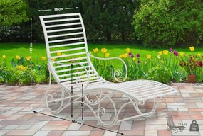 Kovová záhradné lehátko Amiens - Biela