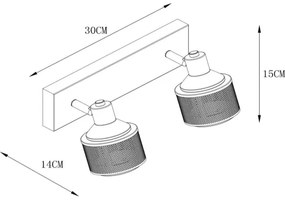 Lucide 77980/02/30 - Bodové svietidlo RAFA 2xE14/40W/230V čierna/bronz