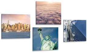 Set obrazov New York v jedinečných farbách - 4x 40x40