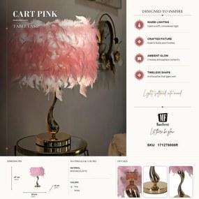 Stolová lampa Cart 47 cm ružovo-zlatá