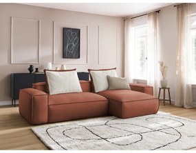 Tmavohnedá rohová pohovka z imitácie kože (variabilná) Boheme – Bobochic Paris