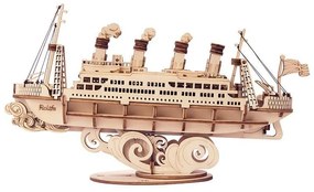 Robotime Drevené 3D puzzle Zaoceánsky parník 145 ks
