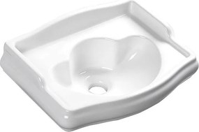 Kerasan Kerasan, RETRO keramické umývadlo 41x30cm, bez otvoru pre batériu, bez prepadu, biela, 103301