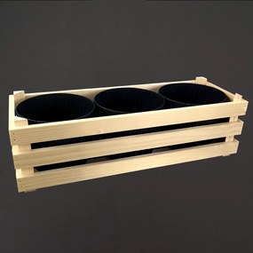AMADEA Drevený obal na tri kvetináče, 47x17x15cm, drevený kvetináč