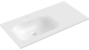 Mexen Vela, umývadlo na zapustenie 91 x 46,5 cm, ľavé, biela lesklá, 25239000L