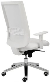 ALBA -  ALBA Kancelárska stolička KENT SIEŤ black &amp; white čalúnenie CURA, SILVERTEX