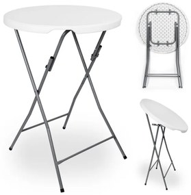 Skladací stolík GALA 80 cm biely