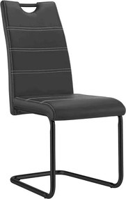 Jedálenská stolička Queens, čierna ekokoža