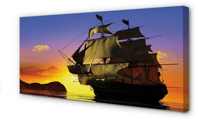 Obraz canvas Sky ship sea 125x50 cm