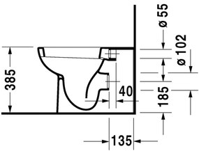 Duravit D-Code - Stojace WC, 560x355 mm, biela 21150900002