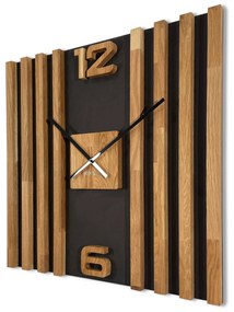 Dekorstudio Luxusné drevené hodiny na stenu LAMELE SQ 60cm