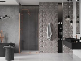 Mexen Velar, posuvné dvere do otvoru 100x200 cm, 8mm číre sklo, medená matná, 871-100-000-01-65