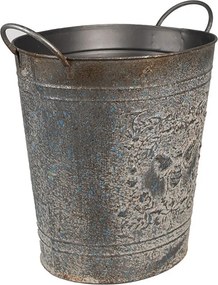Zinkový antik plechový vedierko so včielkou - 35*22*32 cm