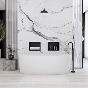 Rea Rea, oceľová kúpeľňová polička 30x30 cm, čierna matná, REA-05603