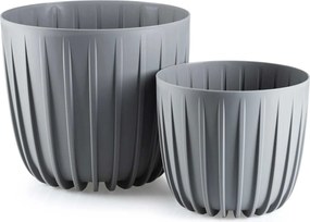 Květináč STRIPPED 17,8x15,6 cm šedý