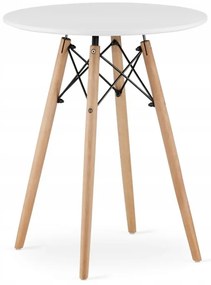 Jedálenská zostava TODI 60cm okrúhly stolový set biely + 2 stoličky OSAKA sivé