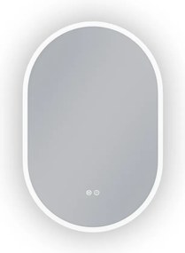 Erga Demi, oválne LED zrkadlo 60x90cm, 3 farby svetla, predné osvetlenie, vyhrievacia podložka proti zapareniu, ERG-V01-Demi-6090-CL