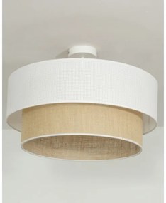 Prisadený luster BORHO 1xE27/60W/230V biela/juta