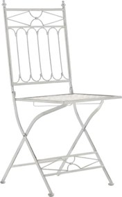 Kovová skladacia stolička Asina (SET 2 ks) - Biela antik