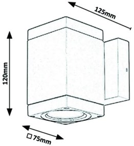 Rabalux - Vonkajšie nástenné svietidlo 1xGU10/35W/230V IP54