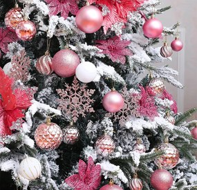 Sada 115 ks vánočních baněk na stromeček Ladies růžová/bílá